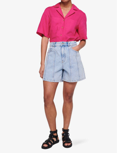 Womens Light Wash Heath Organic-cotton Shorts 10 | Selfridges
