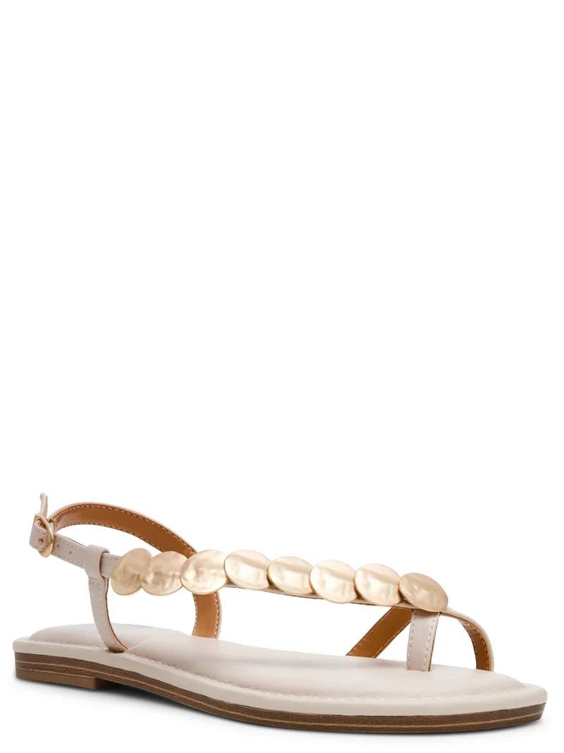 DV Dolce Vita Women's Jetsey Adjustable Strappy Sandal with Gold Detail | Walmart (US)