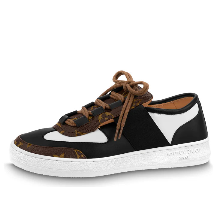 (WMNS) LOUIS VUITTON Lous Sneakers 'Black with Brown Monogram Deco' | KICKS CREW