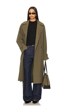 LAMARQUE Colette Coat in Dark Olive from Revolve.com | Revolve Clothing (Global)