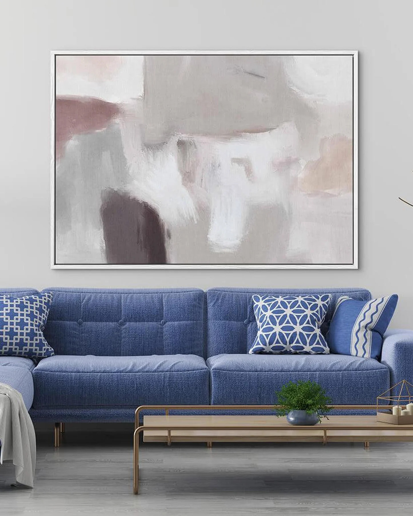 Grey Neutral Abstract Fog Canvas Print | Abstract House