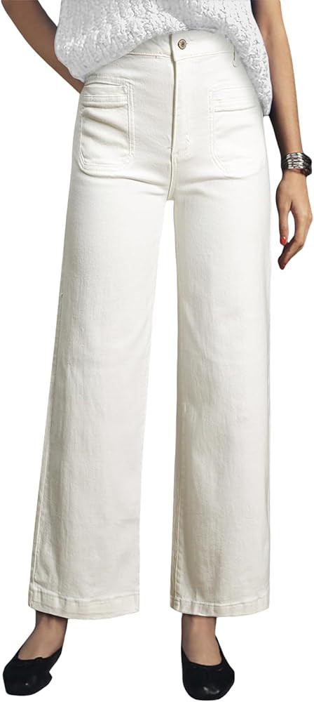 Astylish Womens Jeans Wide Leg High Waisted Stretchy Straight Leg Jeans Trendy Ankle Denim Pants ... | Amazon (US)