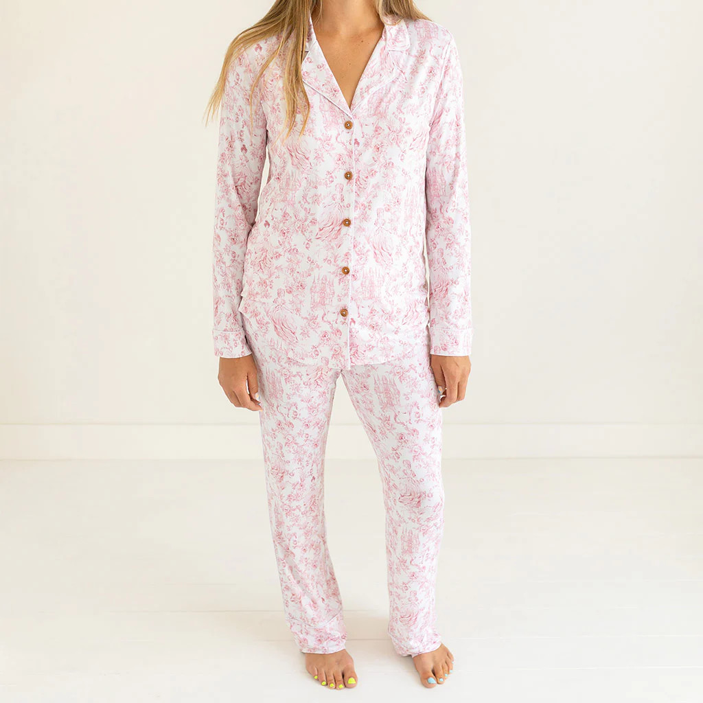 Floral White Luxe Womens Pajamas | Antoinette | Posh Peanut