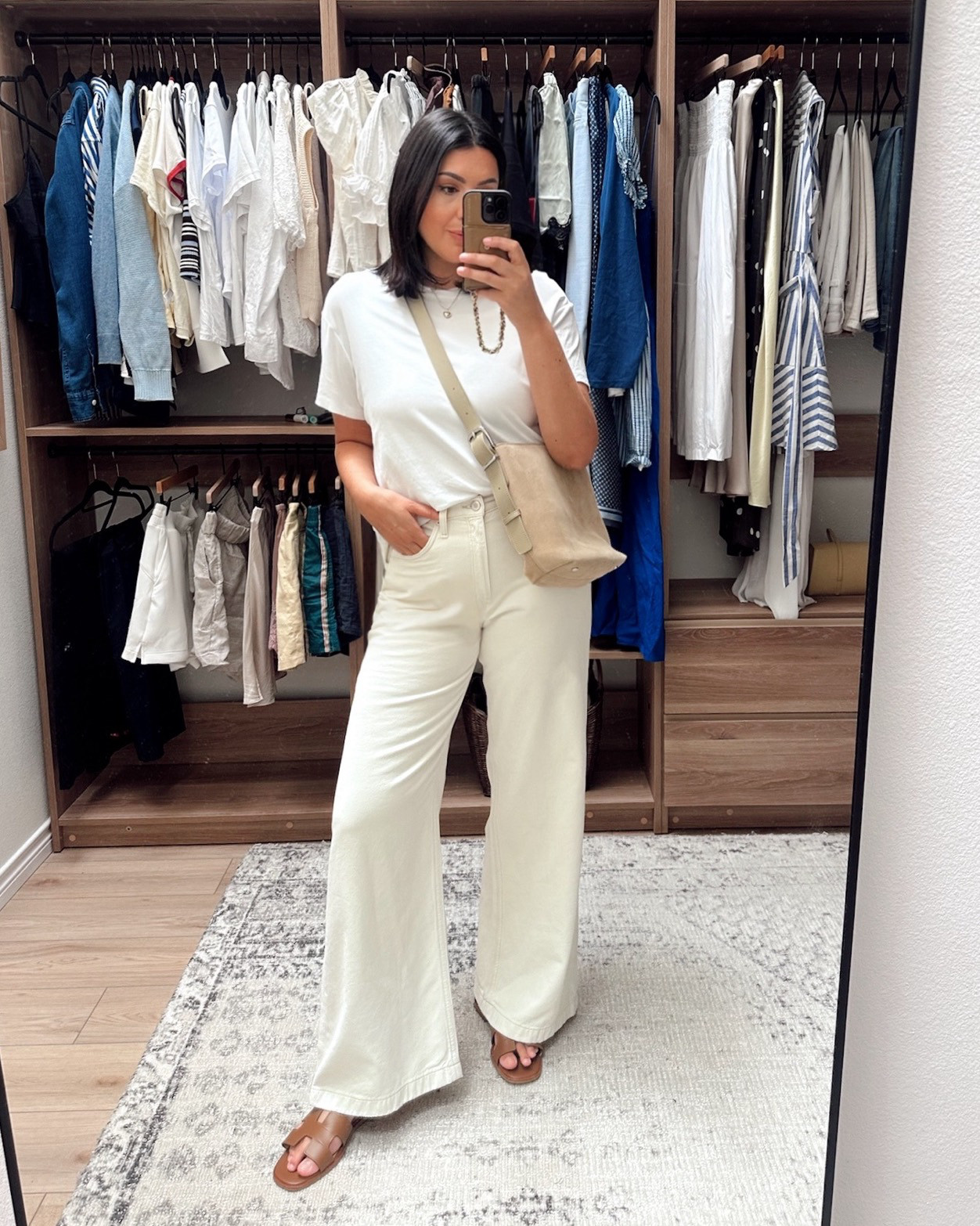 Love this pair of denim from Hudson -- it's my favorite fit. It's a wide leg with a high rise, so it's really comfortable with a tailored fit. 

I'm in the 30 regular of the denim, TTS.  

 