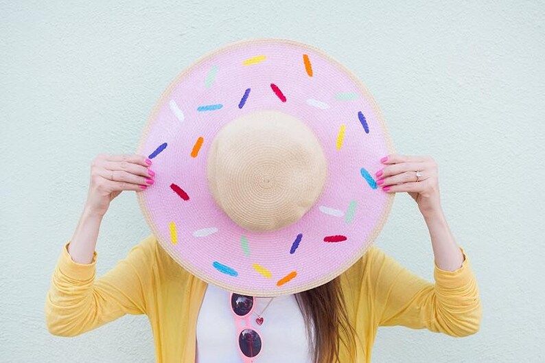 Pink Donut Straw Floppy Summer Hat. | Etsy | Etsy (US)