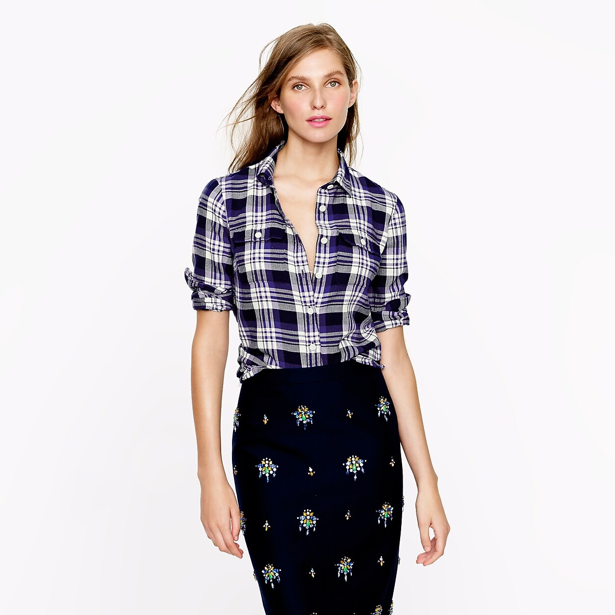 Acropolis blue plaid flannel shirt | J. Crew US