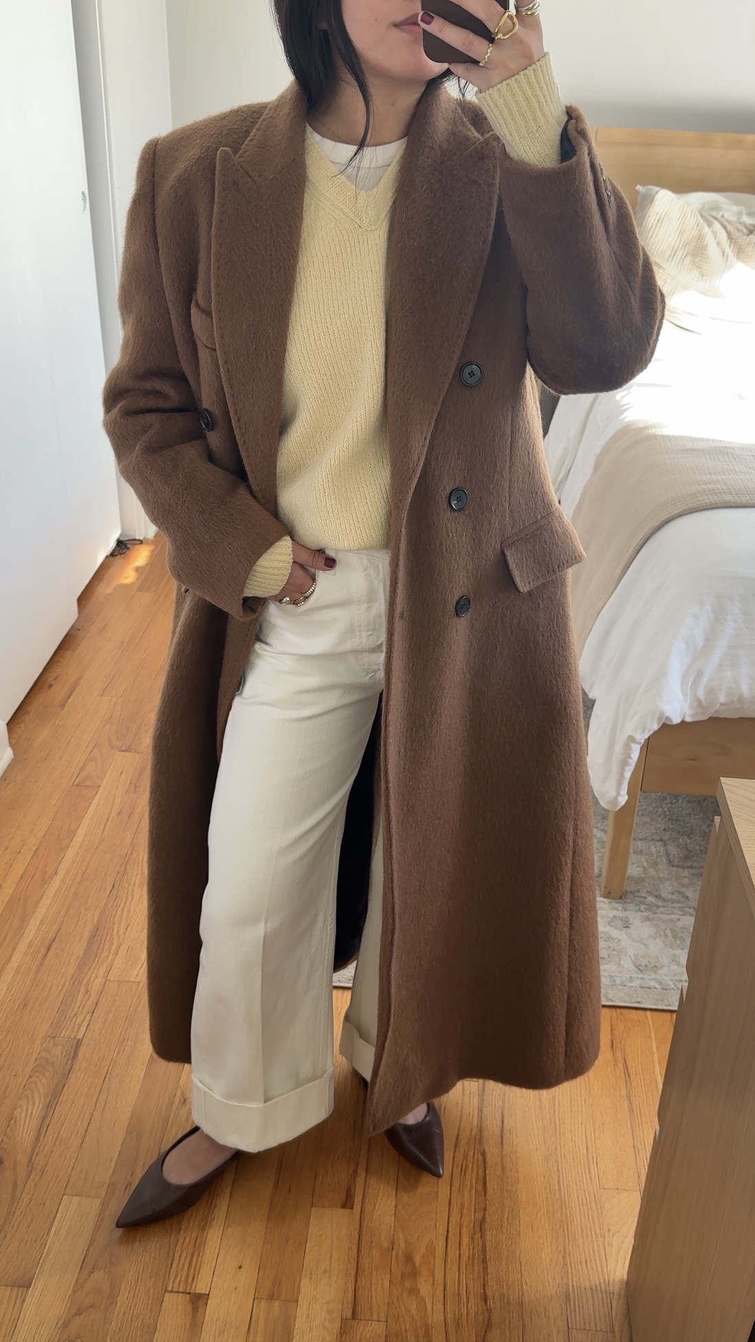 Coat is old COS
sweater: old gap
Jeans: size 25 