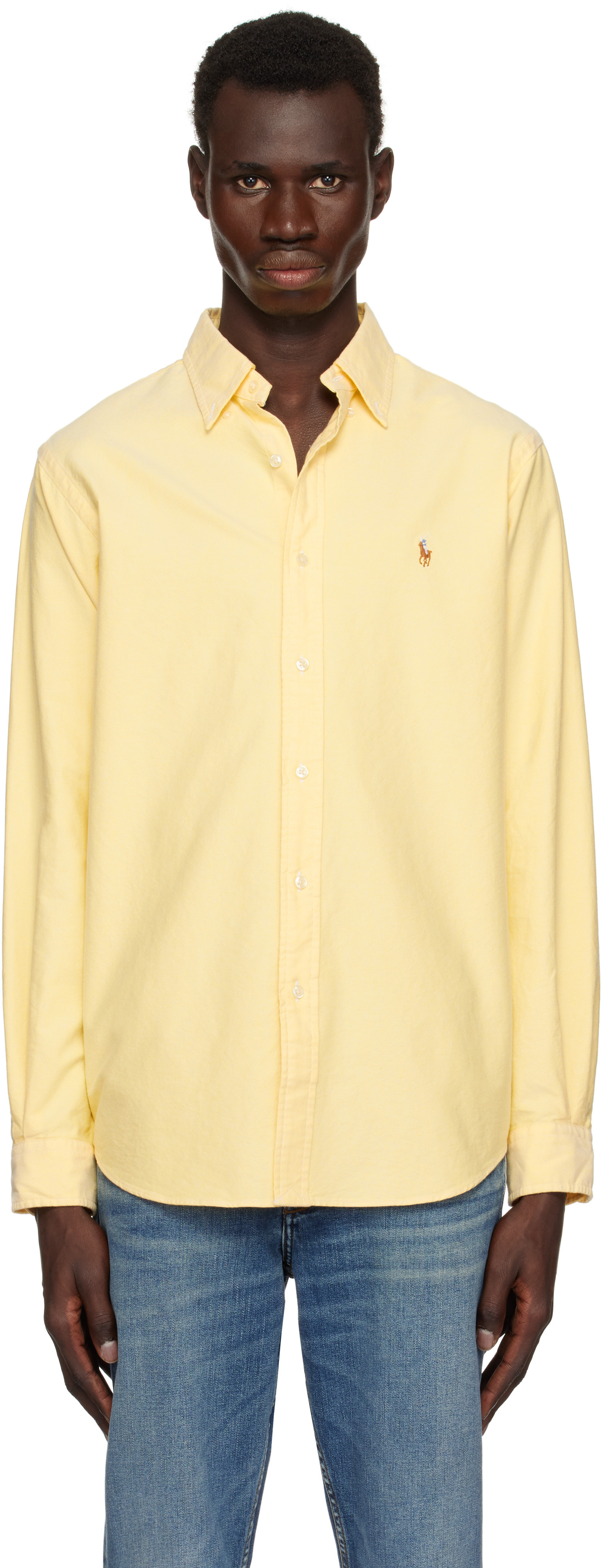 Polo Ralph Lauren Yellow Classic Fit 'The Iconic Oxford' Shirt | SSENSE