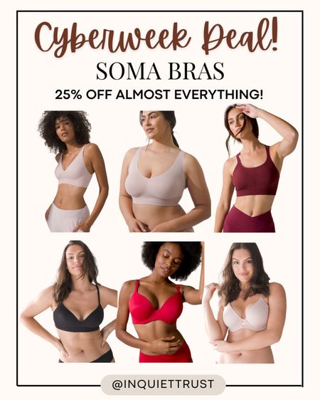 On sale bras from Soma, up to 25% off! 

#cyberweekdeals #somafinds #womensundergarments #comfybras #wirelessbras 

#LTKstyletip #LTKsalealert #LTKCyberweek
