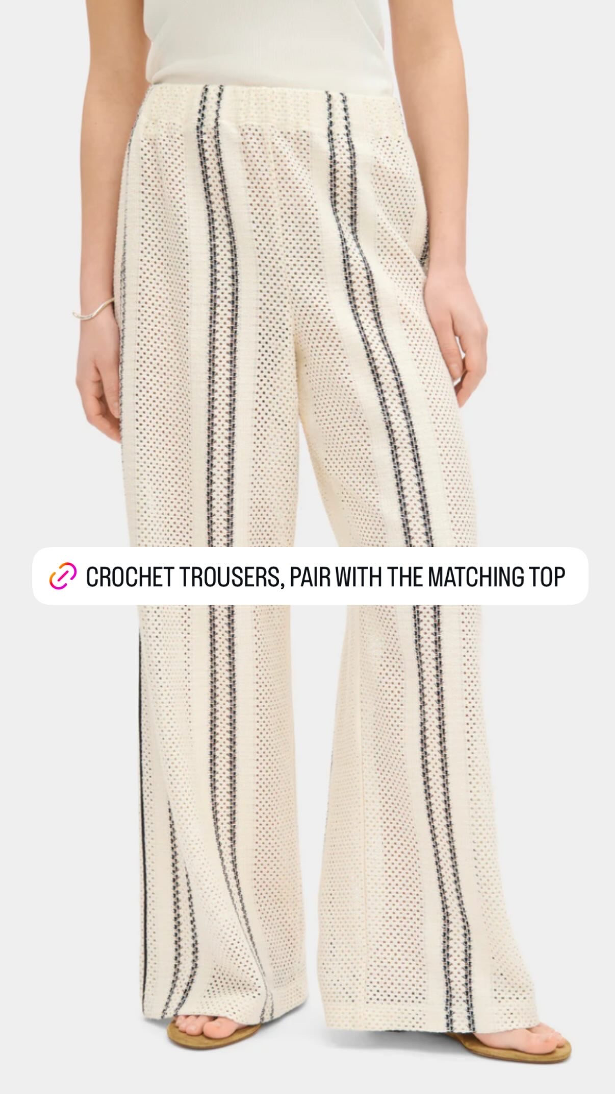 The cutest crochet trousers that also have a matching top! Sharing a roundup of elevated everyday casual finds that I'm eyeing. From comfy joggers, to cute sweaters, classic tees, linen pants, flats, and more. 

 #LTKgrwm #LTKootd #LTKTravel