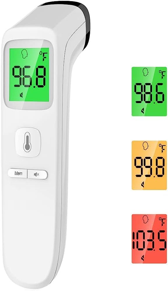 Forehead Thermometer, Baby and Adults Thermometer with Fever Alarm, LCD Display and Memory Functi... | Amazon (US)