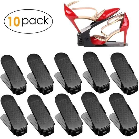 10 Pack Adjustable Shoe Rack Stacking Shoes Shoe Organizer Space Saving Shoe Rack Plastic Rack Ship  | Walmart (US)