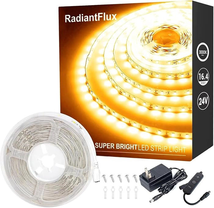 RadiantFlux Warm White Led Strip Lights for Bedroom, 16.4ft 300Leds, Dimmable,Flexible, Super Bri... | Amazon (CA)