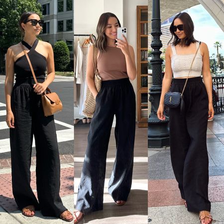 Madewell just restocked a similar pant that is on sale this weekend for 20% off!

• pant - the fabric has a nice elegant finish and a great spring/summer pant, lightweight 
• middle tank - xs 
• right crop tank - old + sold out, linked to similar crops tops 
• linked to other similar styles + sale favorites #LTKxMadewell

#LTKSaleAlert