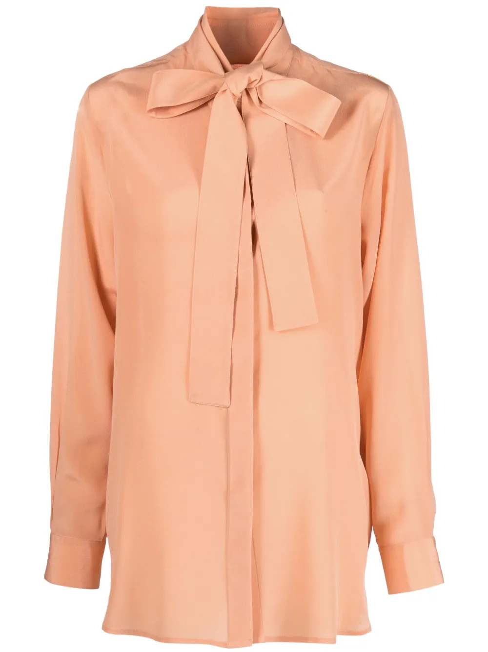 camisa de seda con moño en el cuello | Farfetch Global