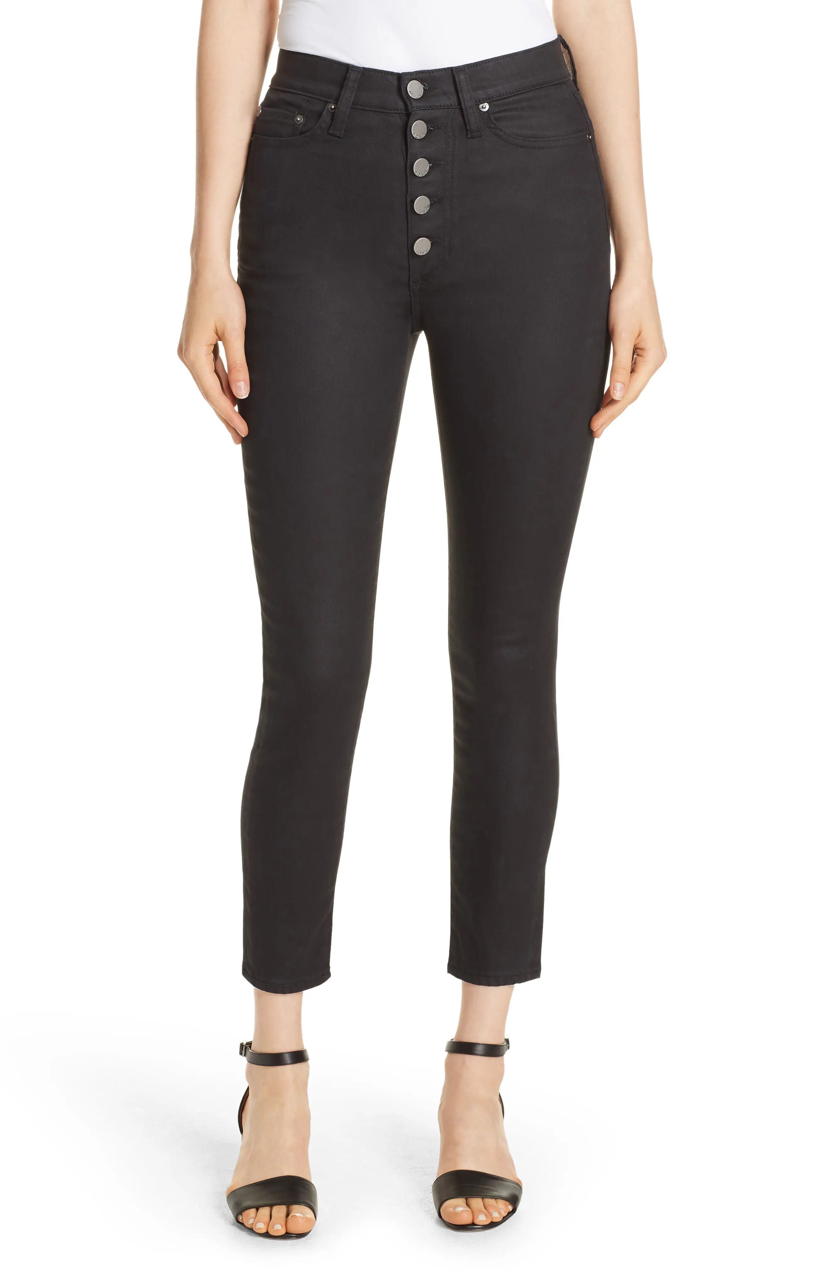 Alice + Olivia Good Exposed Button Skinny Jeans | Nordstrom