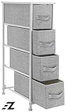 EZ Home Easy Pull Fabric Bins Furniture Storage Tower Unit, White/Gray | Amazon (US)