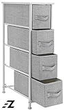 EZ Home Easy Pull Fabric Bins Furniture Storage Tower Unit, White/Gray | Amazon (US)