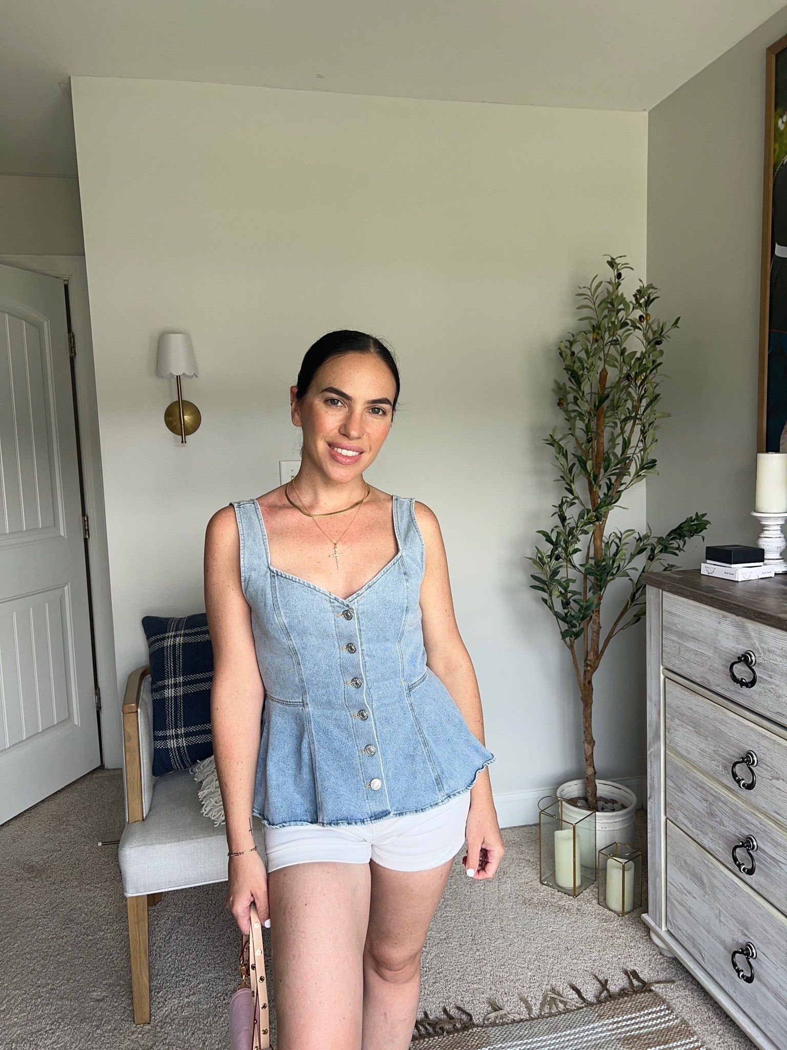 Denim vest top