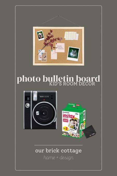 Display Instax photos on a bulletin board for cute and easy decor. 

#LTKhome #LTKkids #LTKbaby