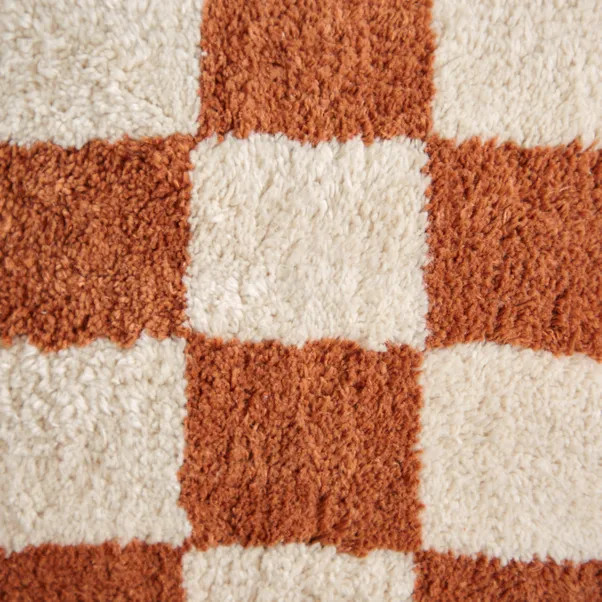 Artisan Checkerboard Butterscotch Cushion Cover | Dunelm