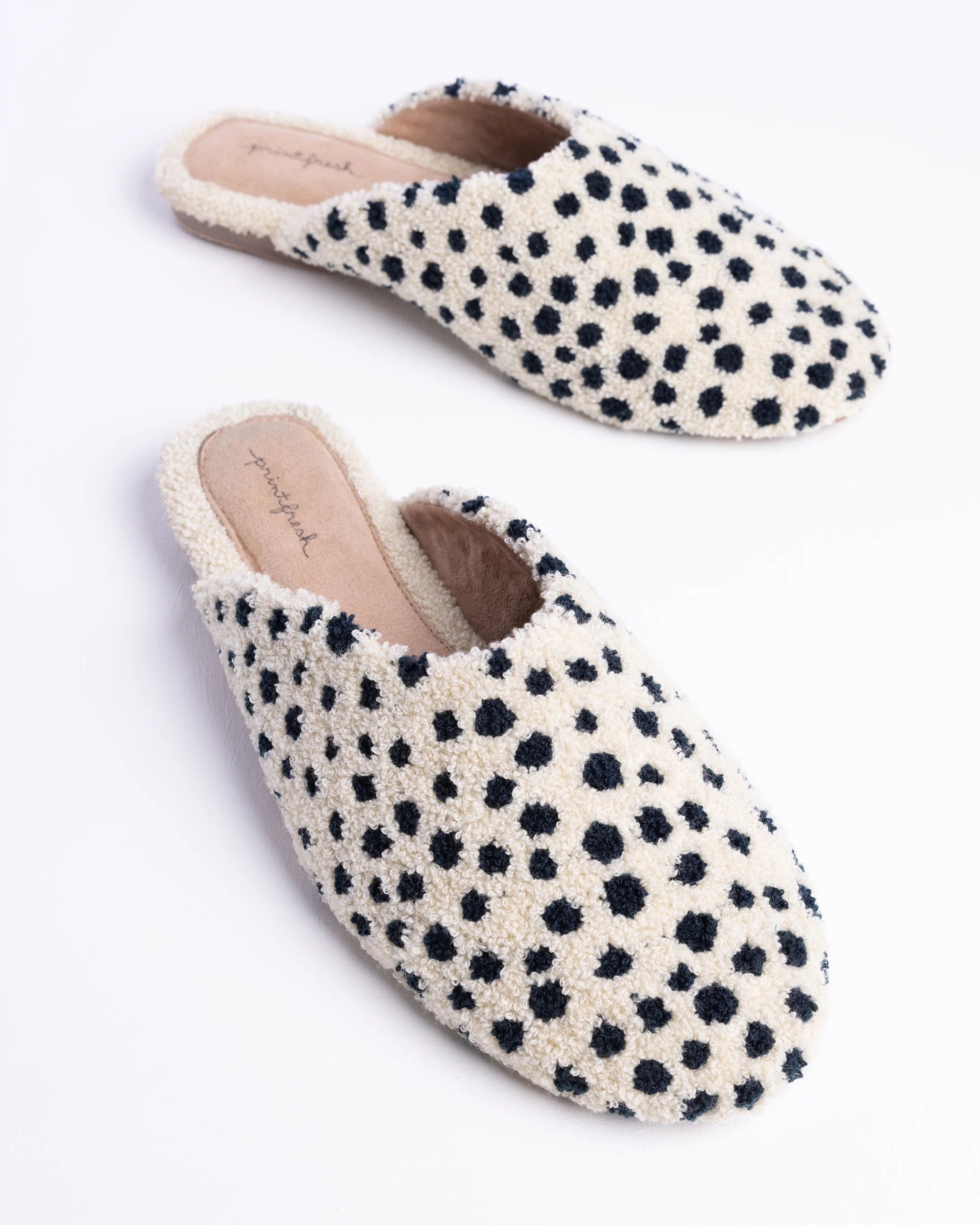 Leopard Spot - Tufted Slippers - Cream | Printfresh
