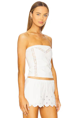 Mariam Strapless Top in White | Revolve Clothing (Global)