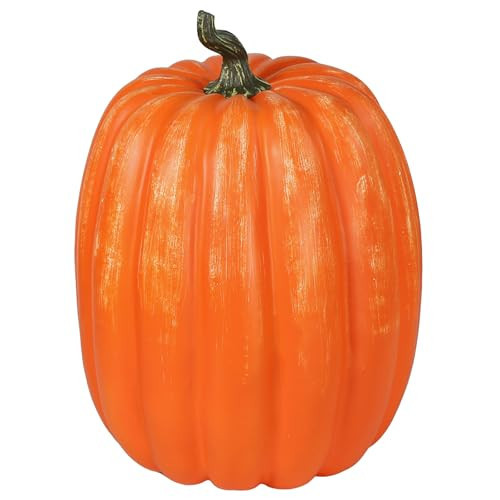 Lcuasc Large Tall Artificial Pumpkin Orange Realistic Foam Pumpkin Fall Decor Fake Fruit Vegetable for Harvest Thanksgiving Party Christmas Decoration,(Size:13.8W x18.9H) | Amazon (US)