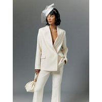 River Island Oversized Double Breasted Blazer - Cream | Very (UK)