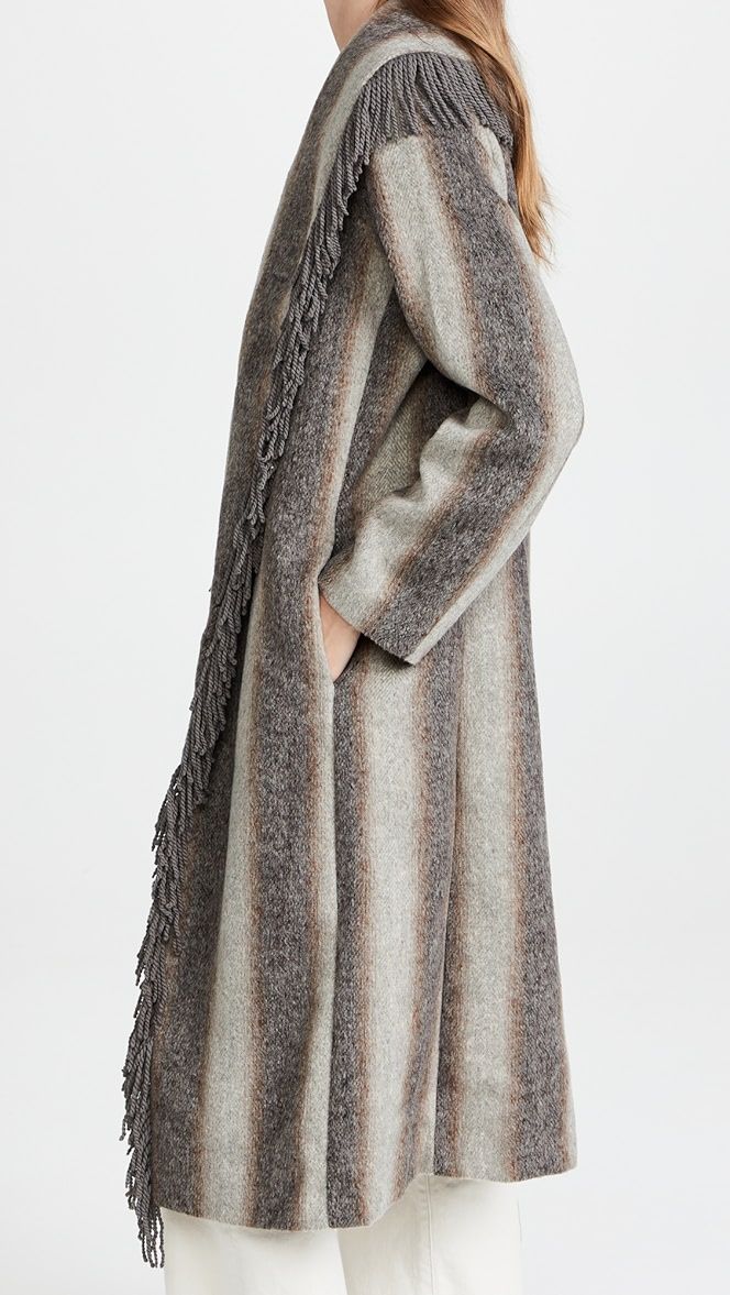 Linda Fringe Coat with Gradient Stripes | Shopbop