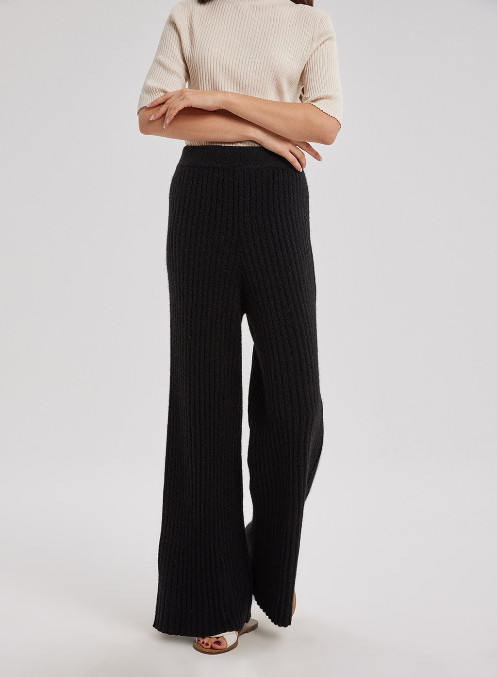 High Rise Ribbed Knit Yak Pants | NAP Loungewear