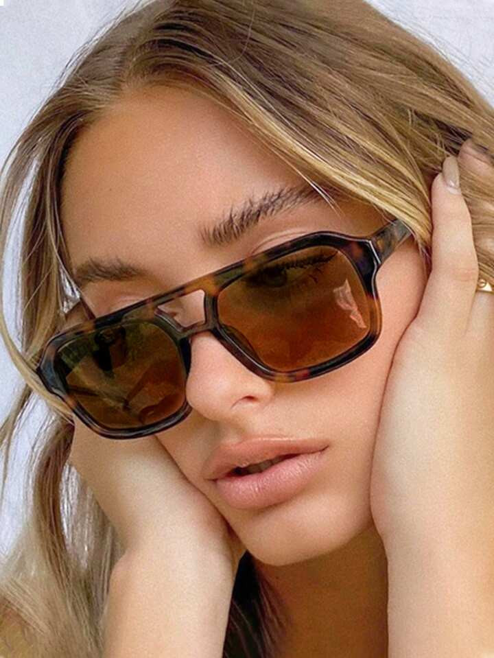 1pair Square Personality Classic Uv Protection Fashion Sunglasses Boho Sunglasses Beach Sun Glass... | SHEIN