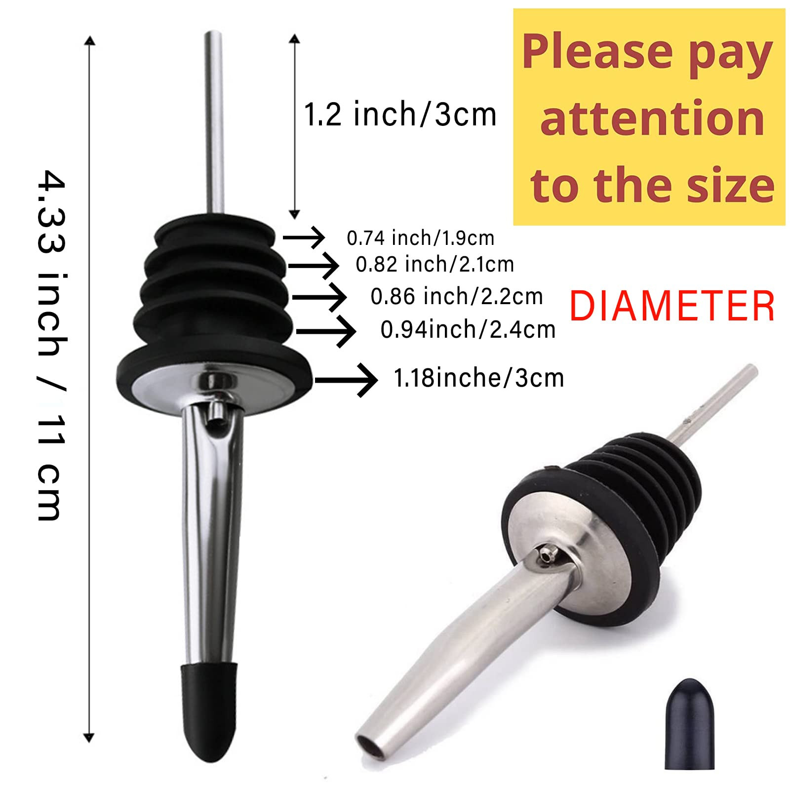 LanMa Olive Oil Spout Pourer, 2PCS Stainless Steel Liquor Bottle Pourers Spouts with Rubber Dust ... | Amazon (US)