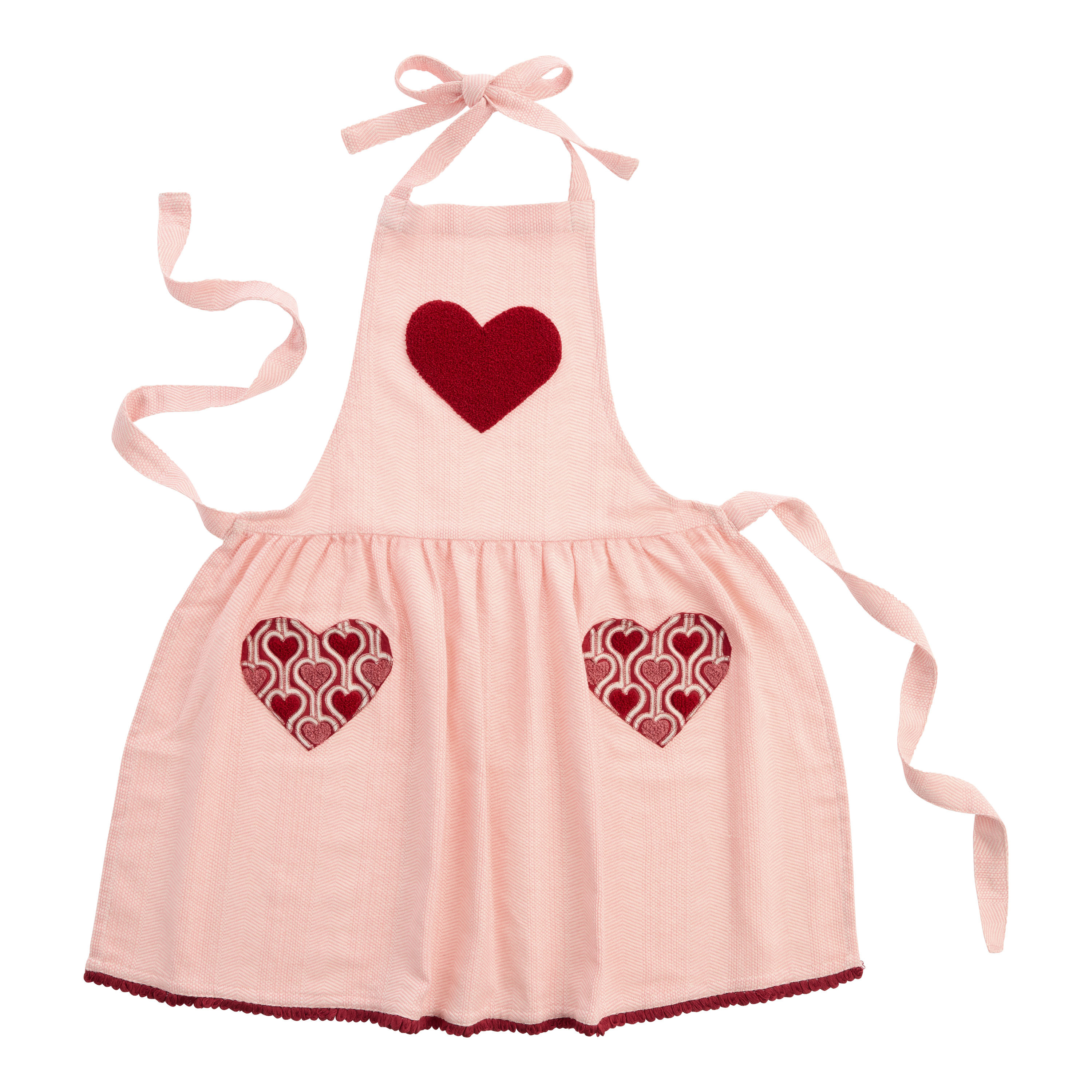 Red Herringbone Heart Apron | World Market