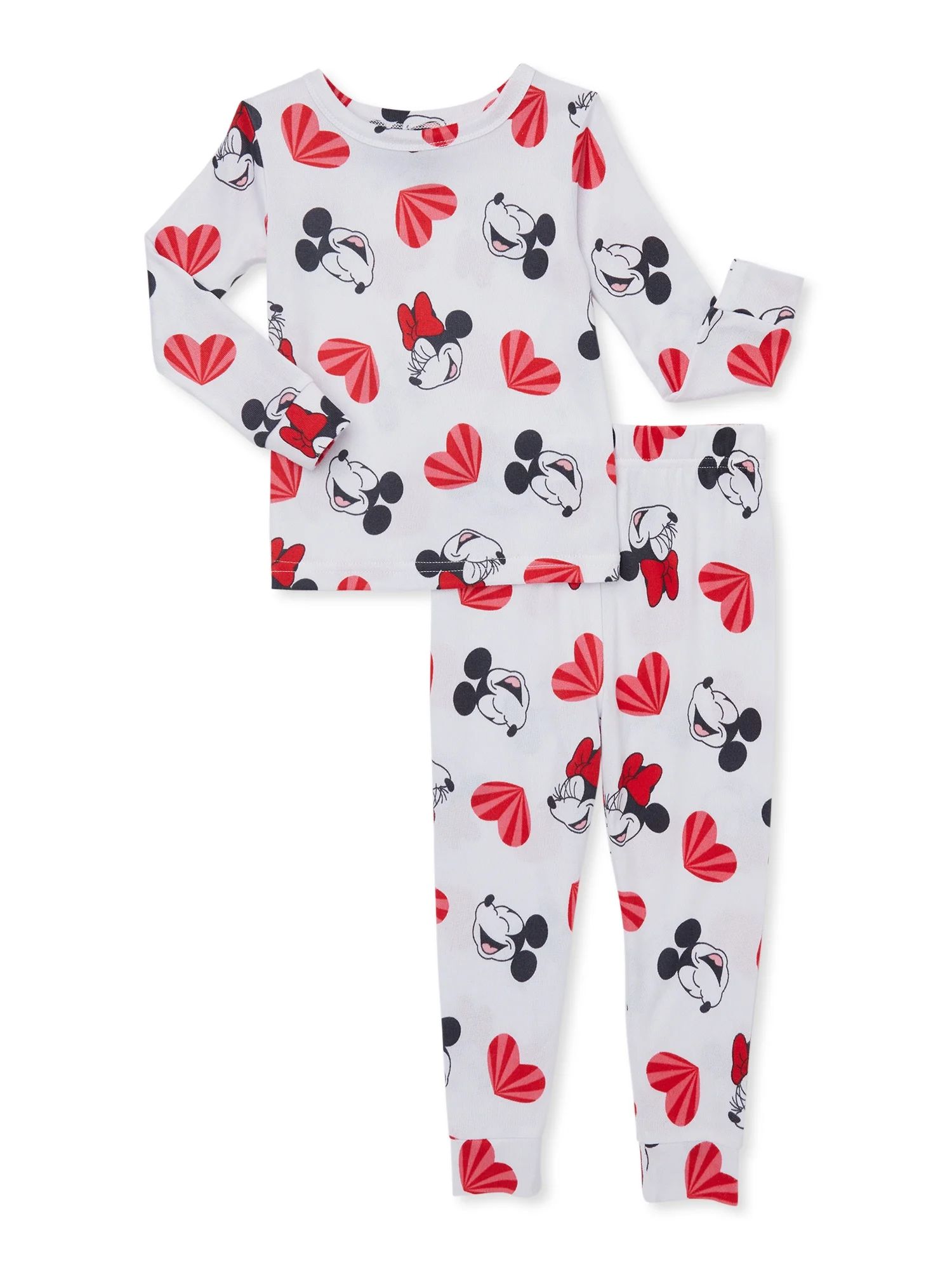 Mickey Mouse Toddler Unisex Valentine's Day Pajama Set, 2-Piece, Sizes 12M-5T | Walmart (US)