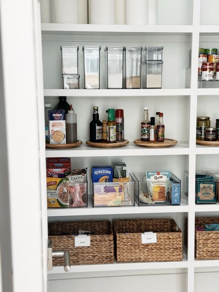 Organized walk in pantry with a few of my go-to products. Kitchen, home organization 

#LTKfindsunder50 #LTKhome #LTKfamily