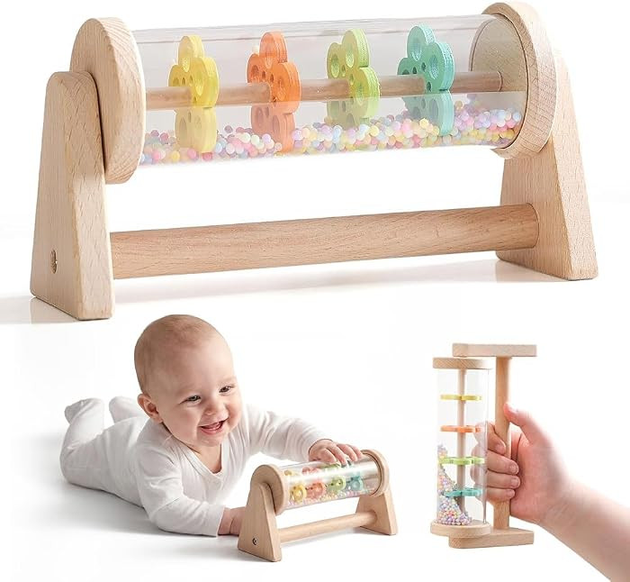 IEATFO Rain Stick Toy with Stand - Sensory Sound Training Tool for Kids, Tummy Time Musical Instr... | Amazon (US)