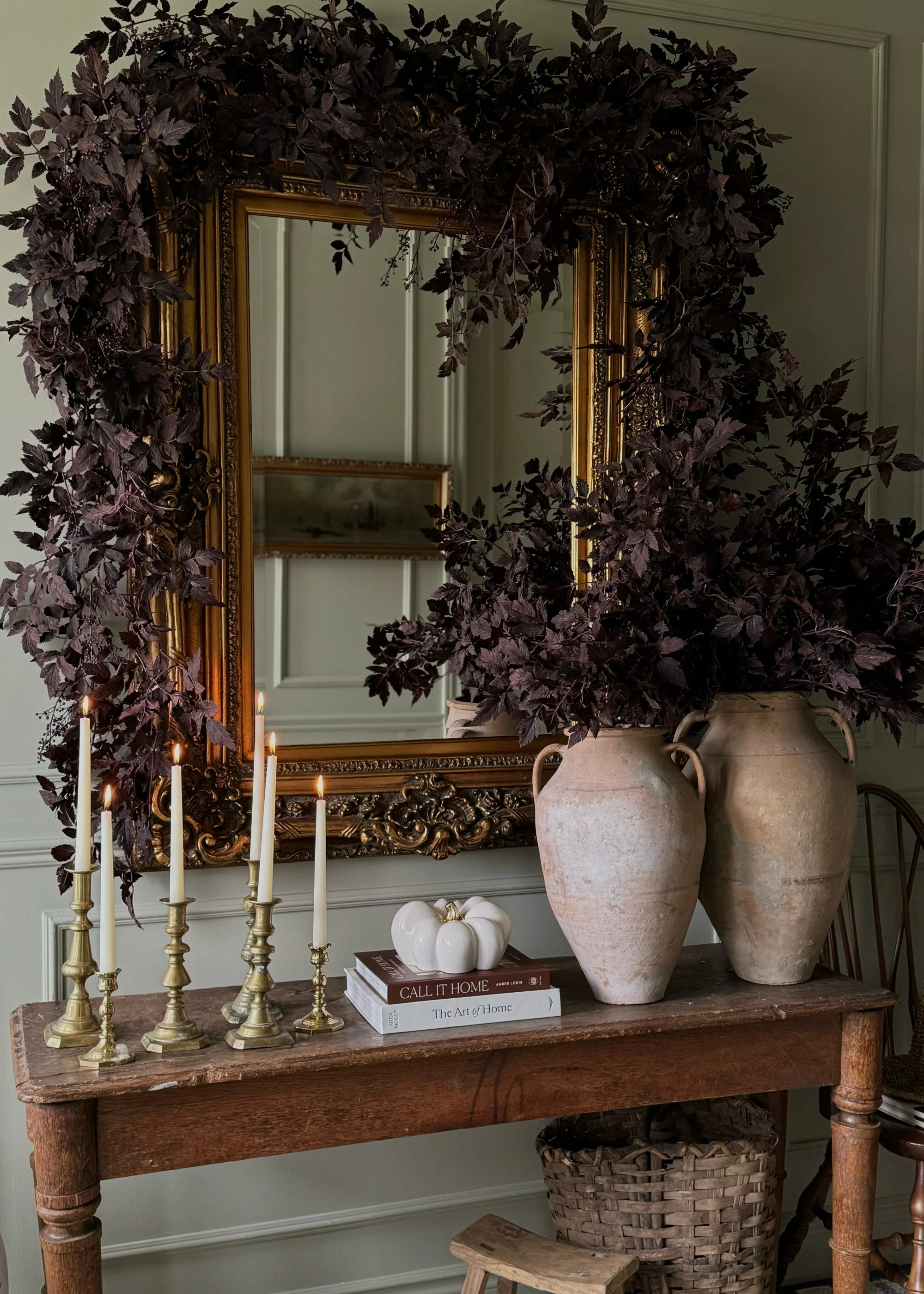 Plum Purple Cimicifuga Leaf Garland | Fall Decor at Afloral.com | Afloral