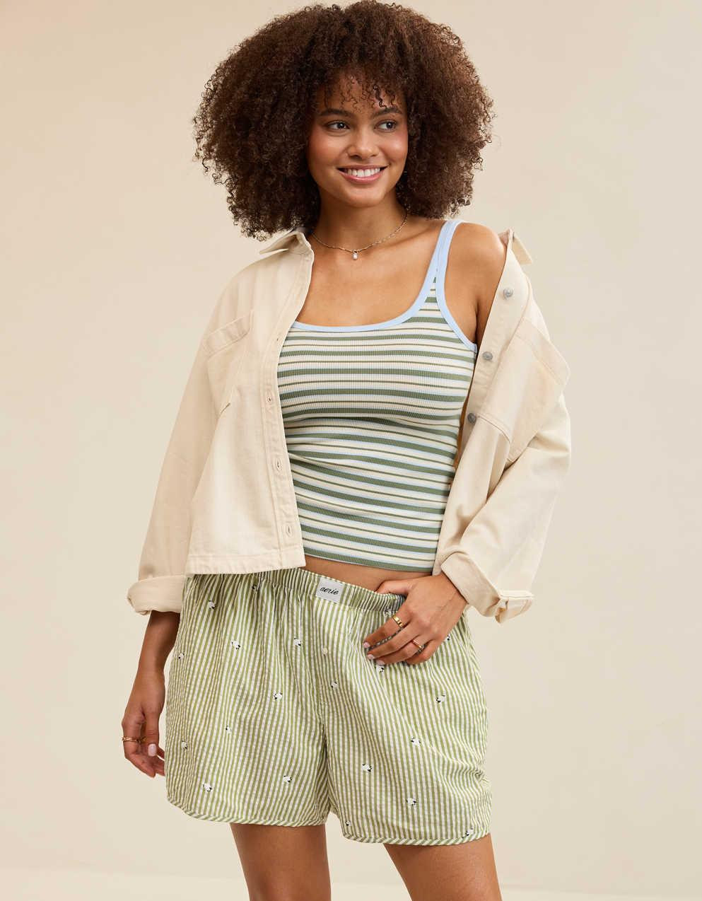 Aerie Seersucker Pajama Boy Boxer | American Eagle UK