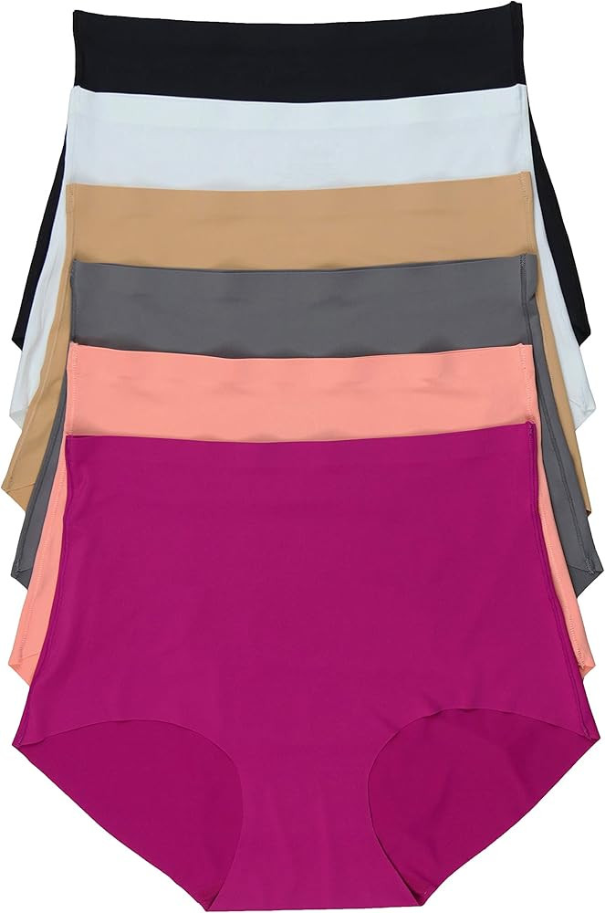 ToBeInStyle Women's 6 Pack High Waisted Seamless Basic Laser Cut Panties | Amazon (US)
