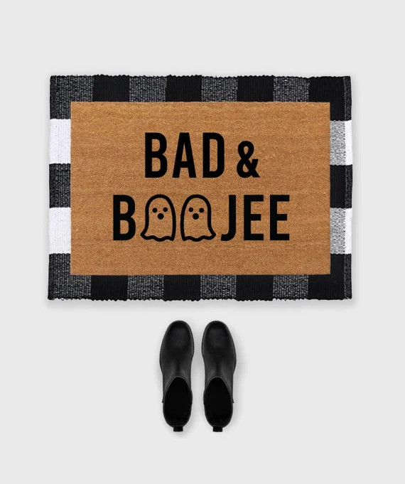 Bad and Boojee,Bad and Boojee Halloween mat,Ghost Doormat,Boo doormat,Ghosts Doormat,Halloween Do... | Etsy (US)