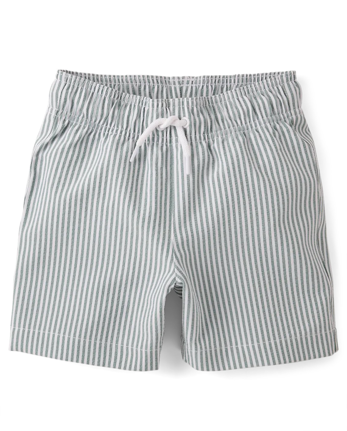 Boys Striped Seersucker Swim Trunks - green | The Children's Place