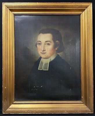 Antique 19th c. Oil Painting on Canvas of A Pastor / Minister | eBay US