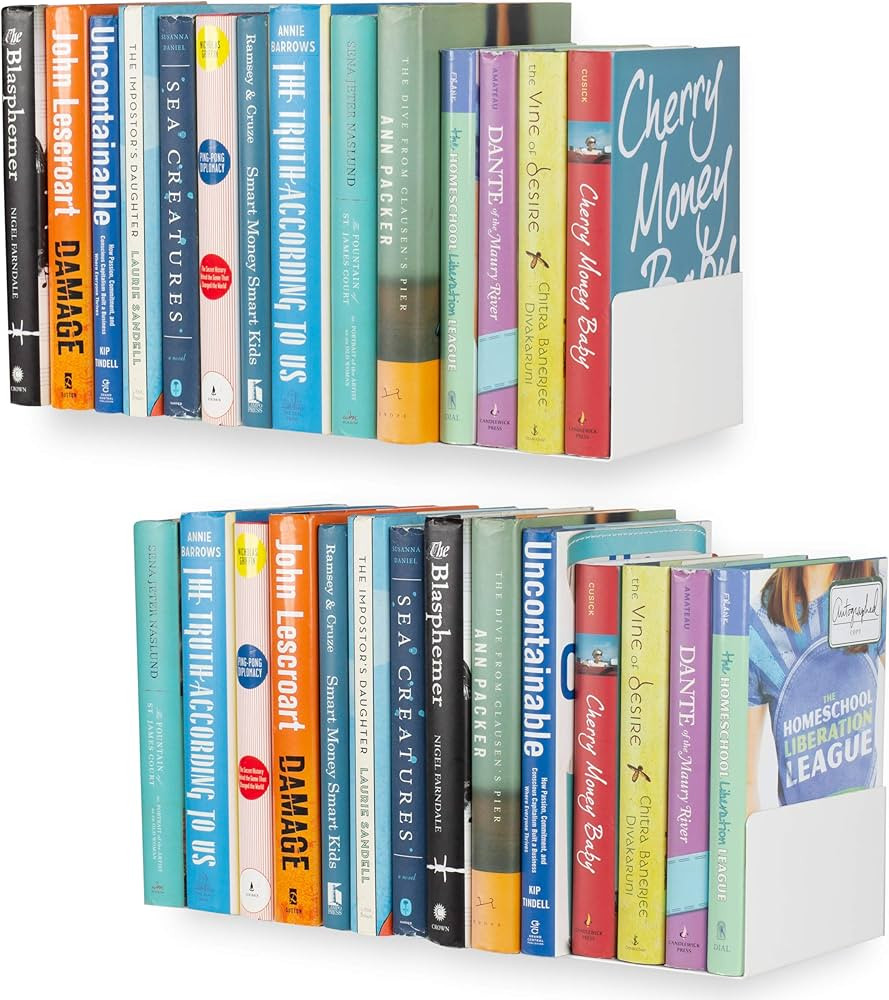 Wallniture U Shape Floating Metal Bookshelf White Set of 2 | Amazon (US)