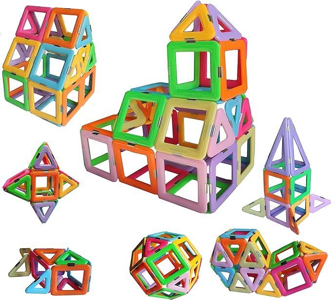 Magnetic Tiles Building Blocks Game Set Toys,Magnet Stacking Blocks, Magnetic Tiles for Girls and... | Amazon (US)