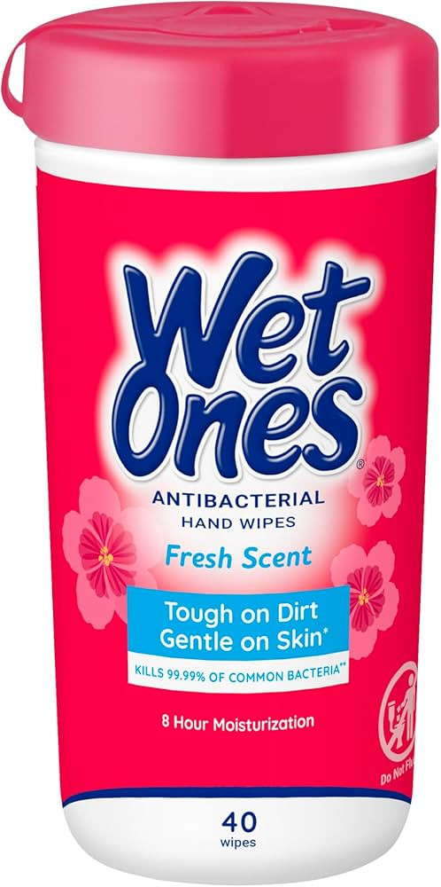 Wet Ones Antibacterial Hand Wipes, Fresh Scent, Packaging May Vary, White, 40 Count | Amazon (US)