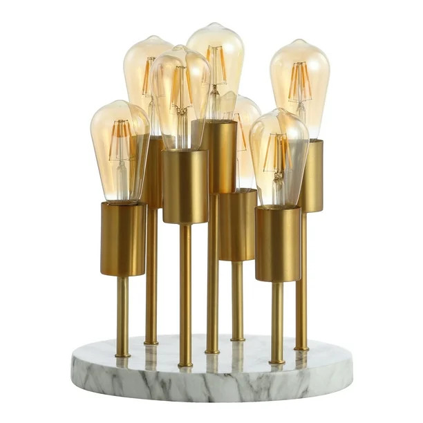Pleiades 13.5" Modern Metal/Resin LED Accent Lamp, Brass Gold/White by JONATHAN Y | Walmart (US)
