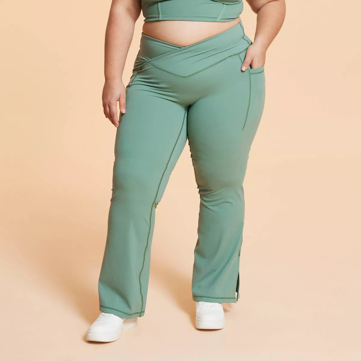 Blogilates Women's Criss Cross High-Rise Flared Leggings | Target