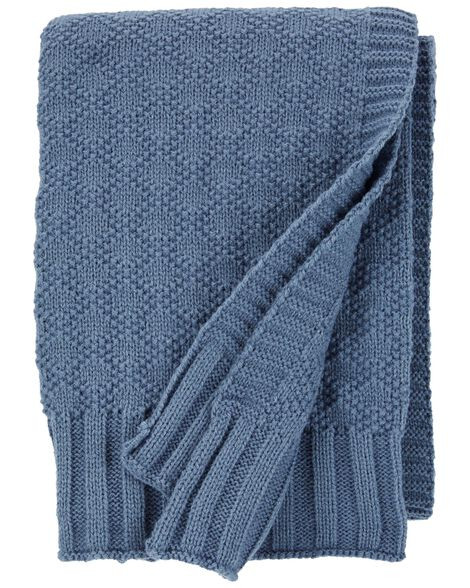 Carter's Baby Boys Textured Knit Blanket OSZ Navy | Carter's