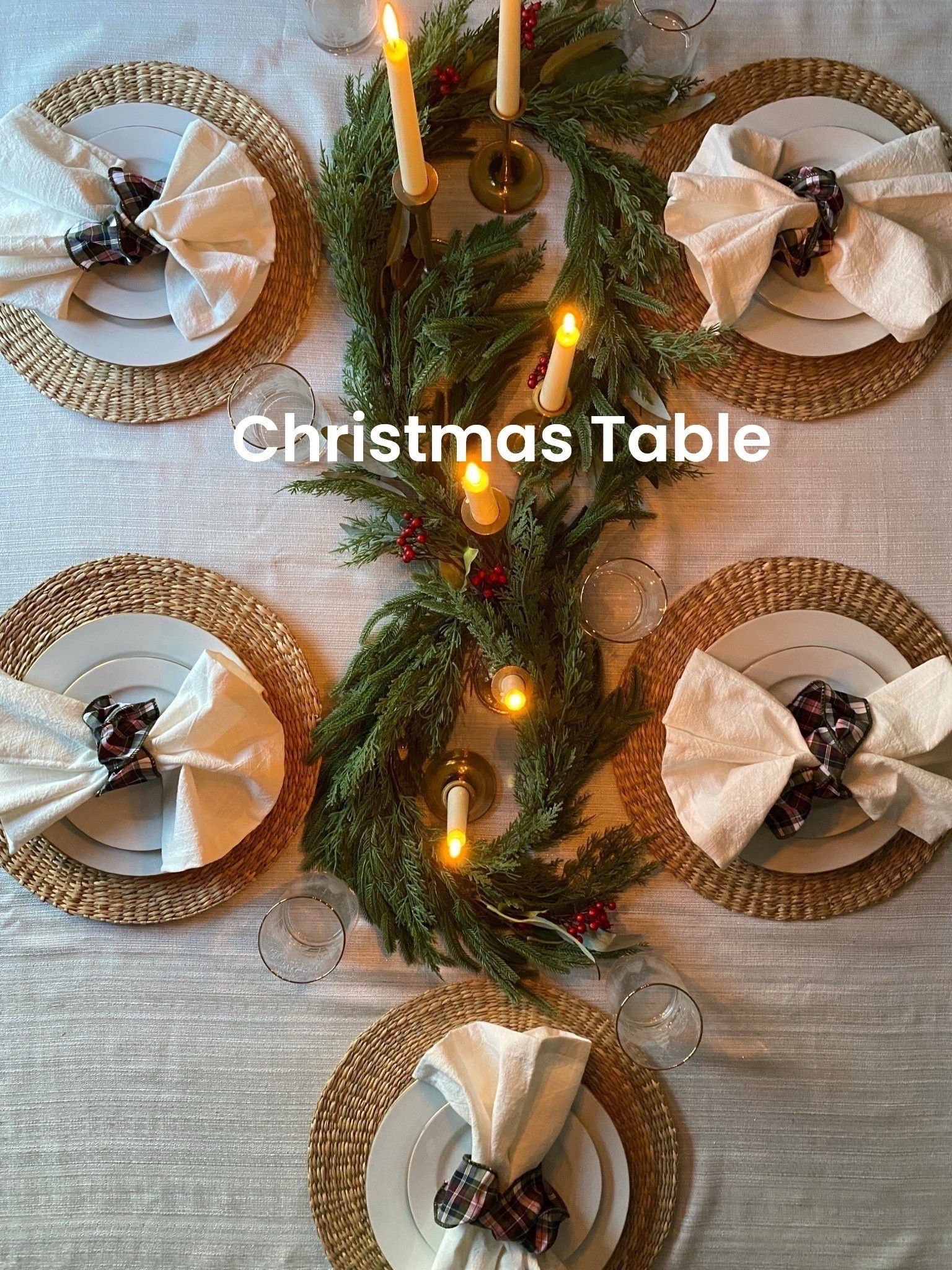 Christmas table setting. Perfect setting for a dinner party or Christmas dinner. Complete the look with candlesticks, tablecloth, napkin rings, chargers, and greenery. #christmastable #holidayhosting #christmasdinner #cozychristmas #tablesetting #classicdinnerparty


#LTKSeasonal #LTKHoliday #LTKHome

#LTKHoliday #LTKSeasonal #LTKHome